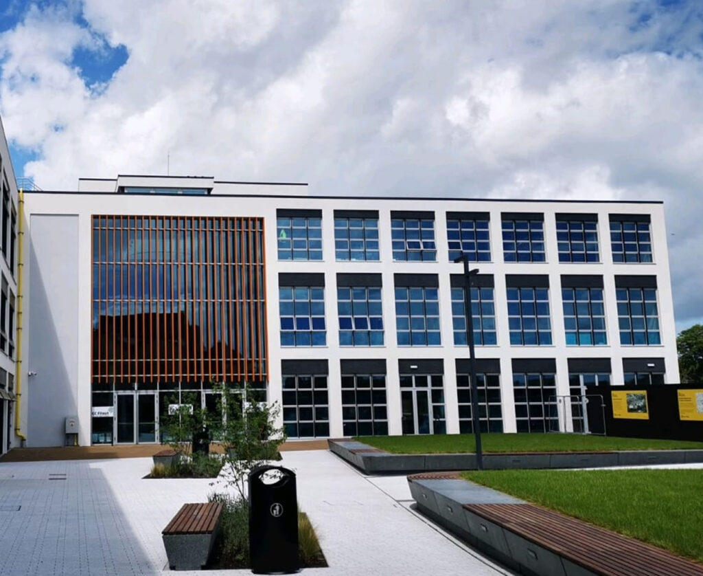 Modern glass-fronted office building